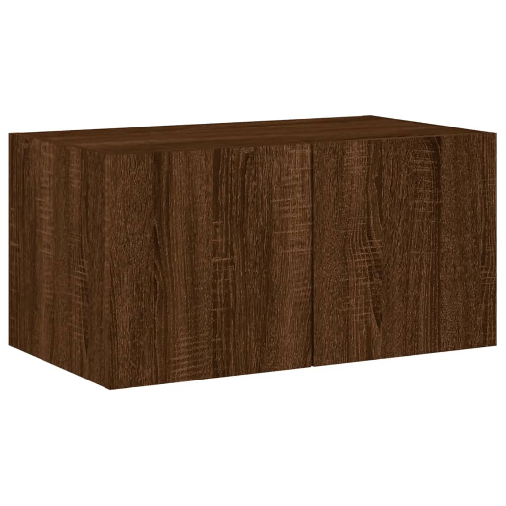 Tv-wandmeubel met LED-verlichting 60x35x31 cm bruin eikenkleur is nu te koop bij PeponiXL, paradijselijk wonen!