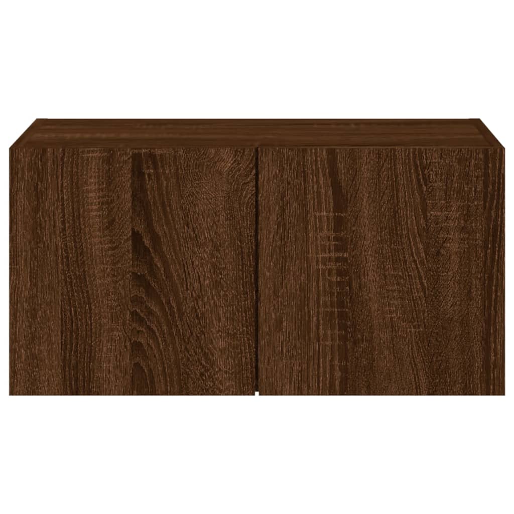 Tv-wandmeubel met LED-verlichting 60x35x31 cm bruin eikenkleur is nu te koop bij PeponiXL, paradijselijk wonen!