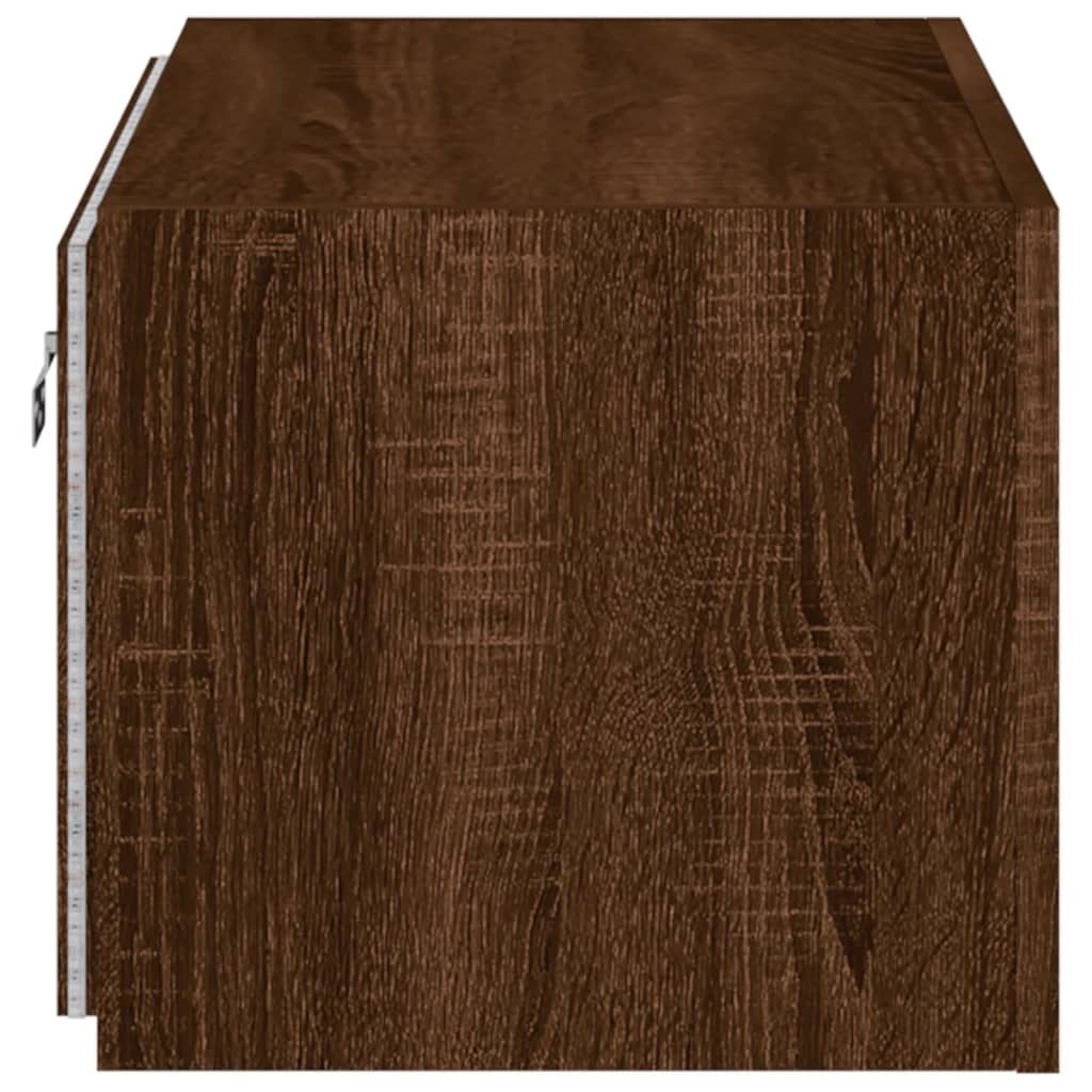 Tv-wandmeubel met LED-verlichting 60x35x31 cm bruin eikenkleur is nu te koop bij PeponiXL, paradijselijk wonen!