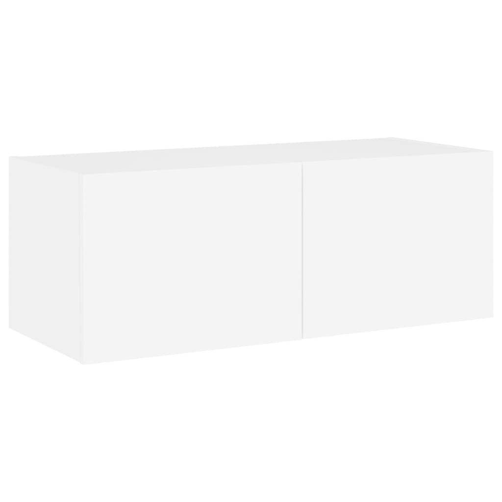 Tv-wandmeubel met LED-verlichting 80x35x31 cm wit is nu te koop bij PeponiXL, paradijselijk wonen!