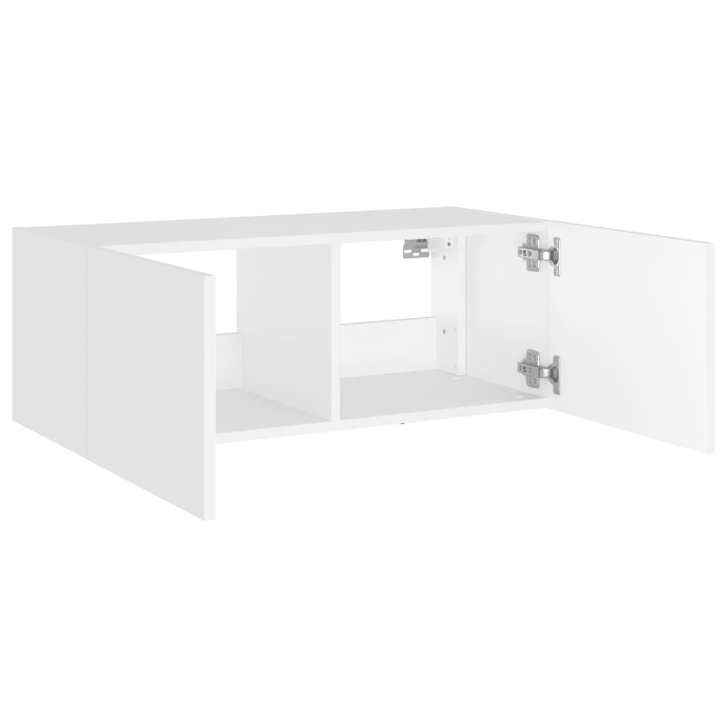 Tv-wandmeubel met LED-verlichting 80x35x31 cm wit is nu te koop bij PeponiXL, paradijselijk wonen!