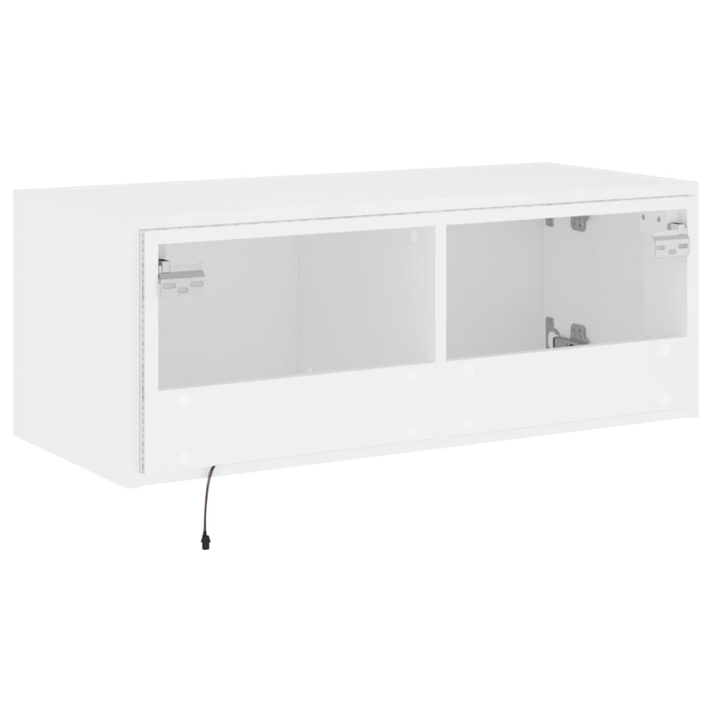 Tv-wandmeubel met LED-verlichting 80x35x31 cm wit is nu te koop bij PeponiXL, paradijselijk wonen!