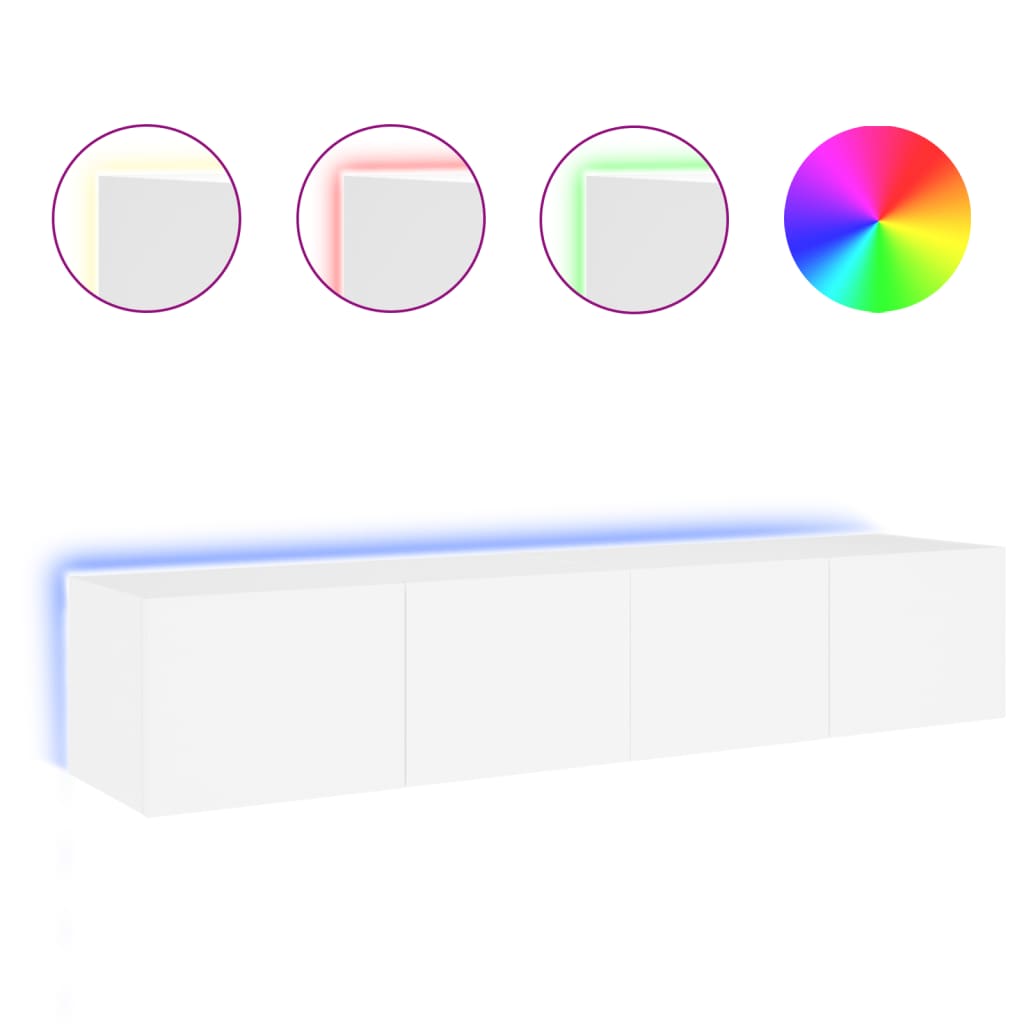 Tv-wandmeubels met LED-verlichting 2 st 80x35x31 cm wit is nu te koop bij PeponiXL, paradijselijk wonen!