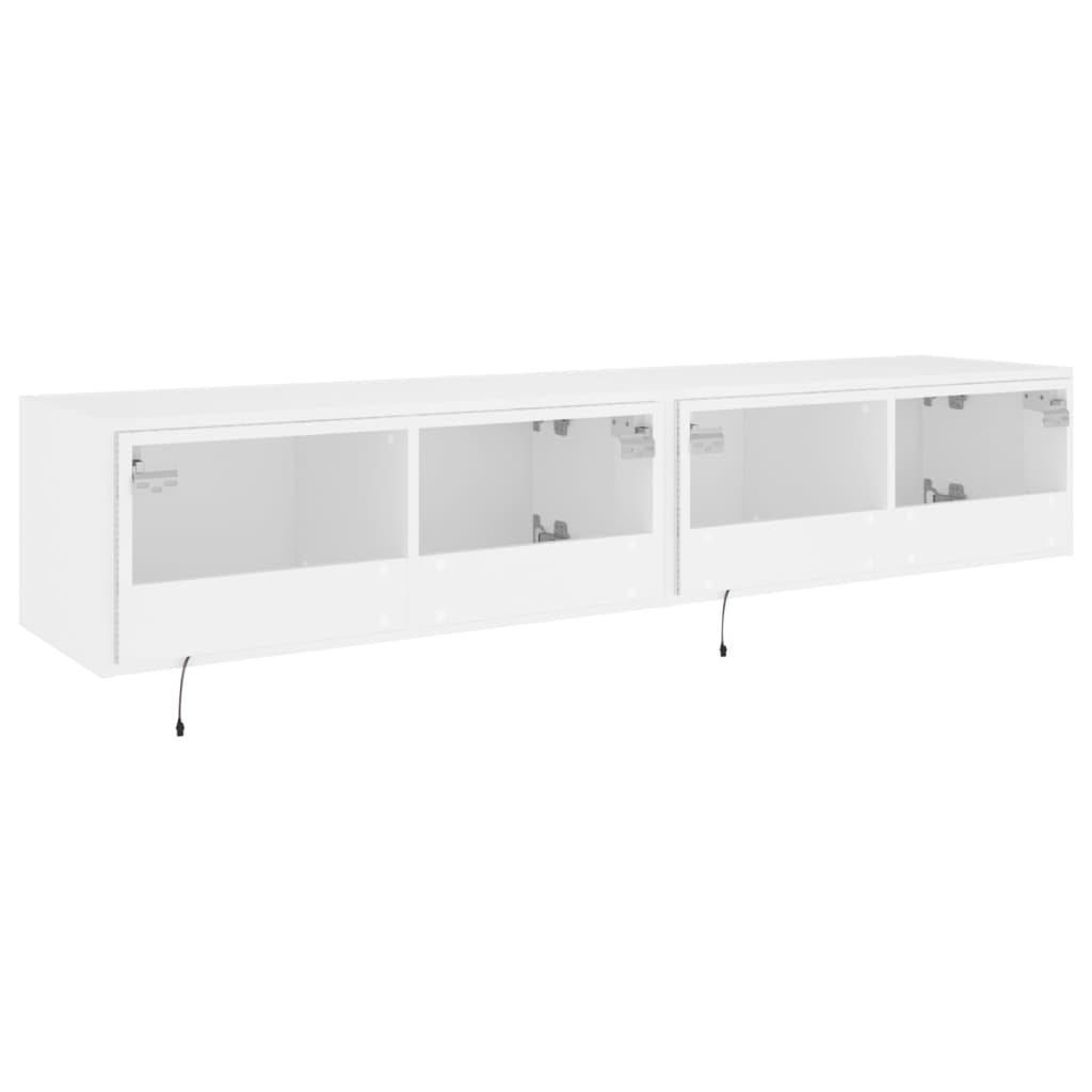 Tv-wandmeubels met LED-verlichting 2 st 80x35x31 cm wit is nu te koop bij PeponiXL, paradijselijk wonen!