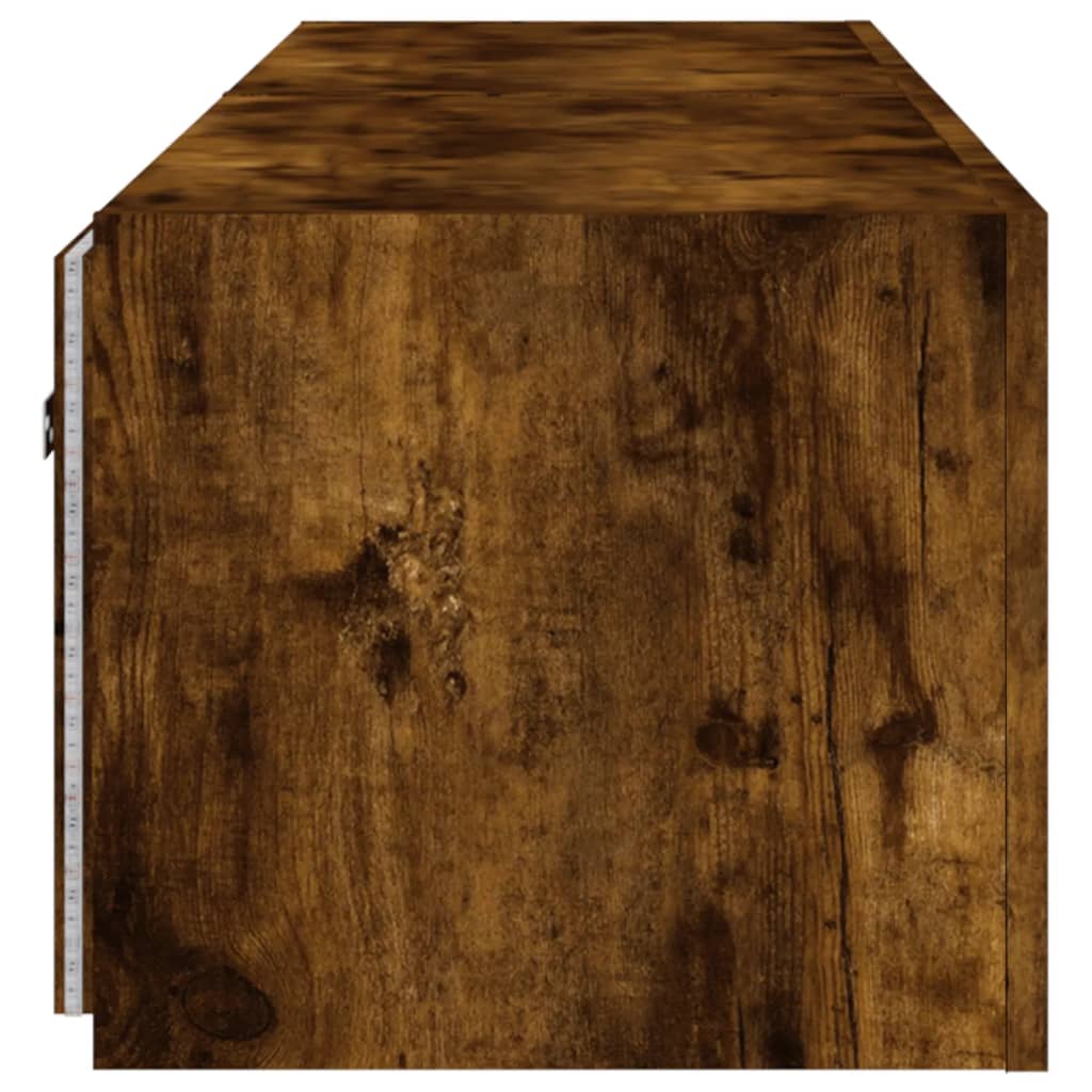 Tv-wandmeubels met LED 2 st 80x35x31 cm gerookt eikenkleurig is nu te koop bij PeponiXL, paradijselijk wonen!