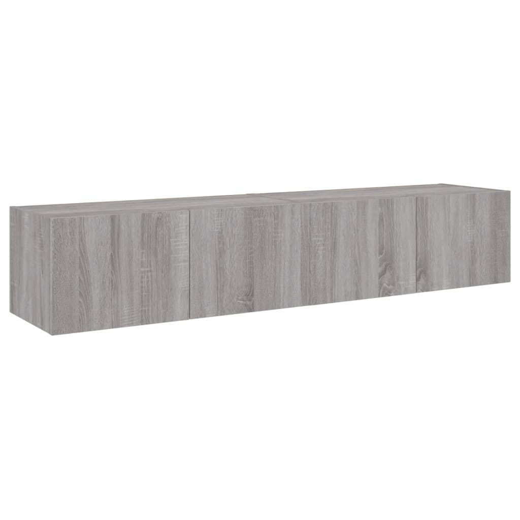 Tv-wandmeubels met LED 2 st 80x35x31 cm grijs sonoma is nu te koop bij PeponiXL, paradijselijk wonen!