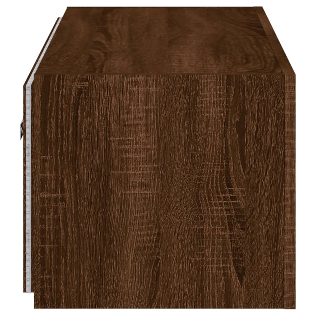 Tv-wandmeubel met LED-verlichting 80x35x31 cm bruin eikenkleur is nu te koop bij PeponiXL, paradijselijk wonen!