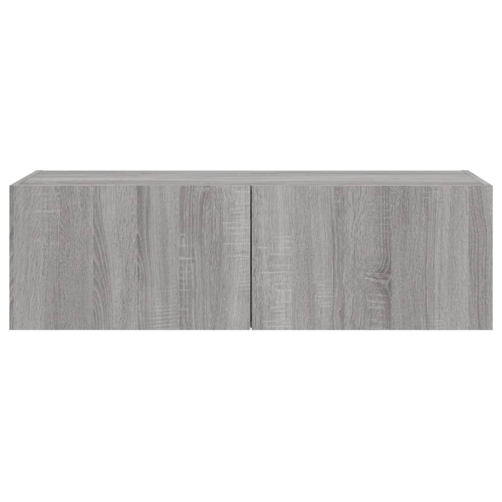 Tv-wandmeubel met LED-verlichting 100x35x31 cm grijs sonoma is nu te koop bij PeponiXL, paradijselijk wonen!