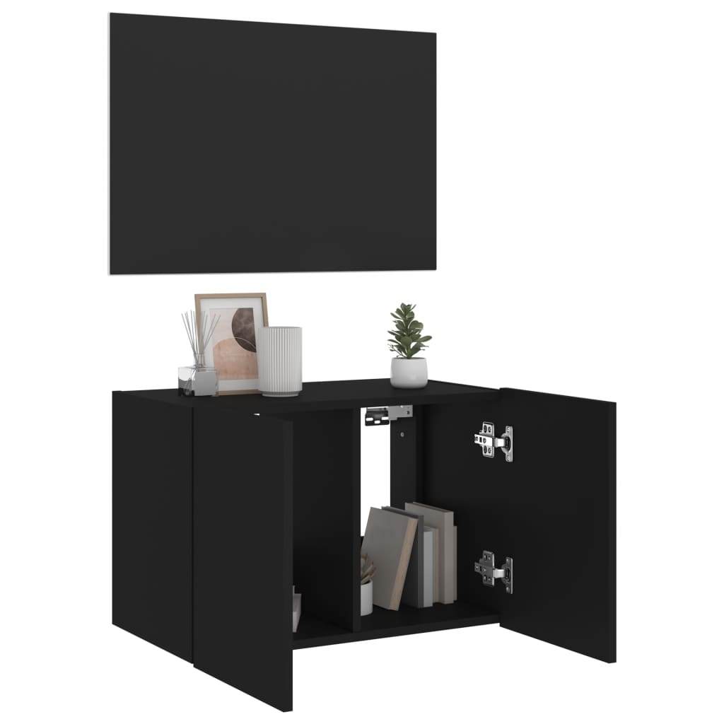 Tv-wandmeubel met LED-verlichting 60x35x41 cm zwart is nu te koop bij PeponiXL, paradijselijk wonen!