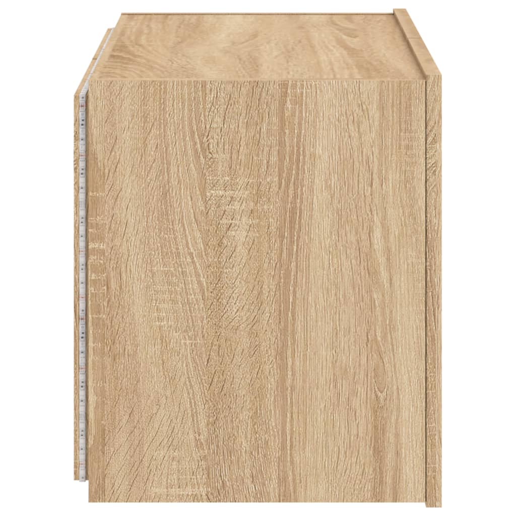 Tv-wandmeubel met LED-verlichting 60x35x41 cm sonoma eikenkleur is nu te koop bij PeponiXL, paradijselijk wonen!