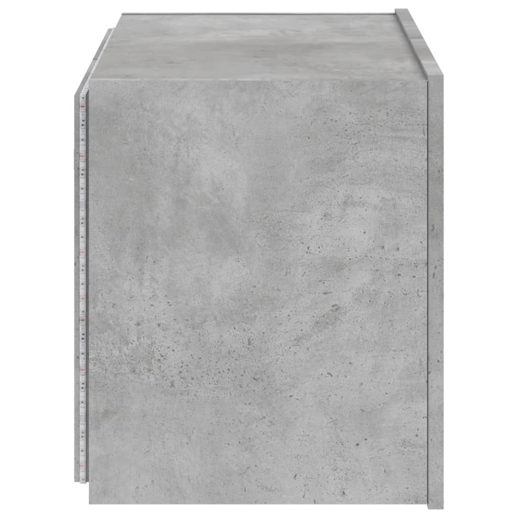 Tv-wandmeubel met LED-verlichting 60x35x41 cm betongrijs is nu te koop bij PeponiXL, paradijselijk wonen!