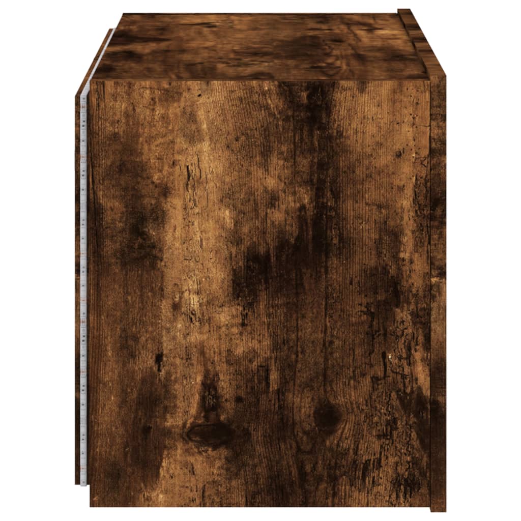 Tv-wandmeubel met LED-verlichting 60x35x41 cm gerookt eiken is nu te koop bij PeponiXL, paradijselijk wonen!