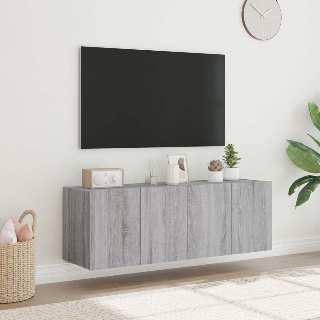 Tv-wandmeubels met LED 2 st 60x35x41 cm grijs sonoma eiken is nu te koop bij PeponiXL, paradijselijk wonen!