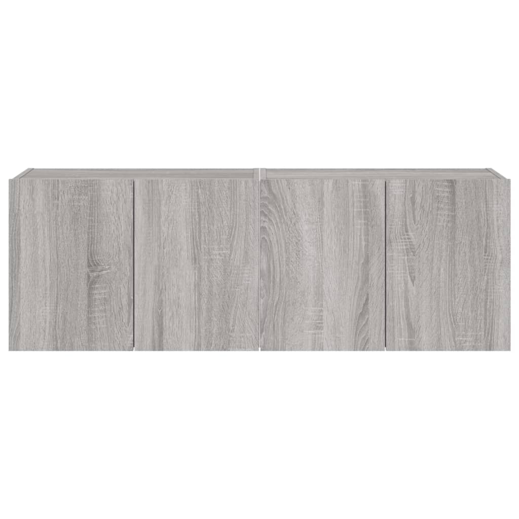Tv-wandmeubels met LED 2 st 60x35x41 cm grijs sonoma eiken is nu te koop bij PeponiXL, paradijselijk wonen!