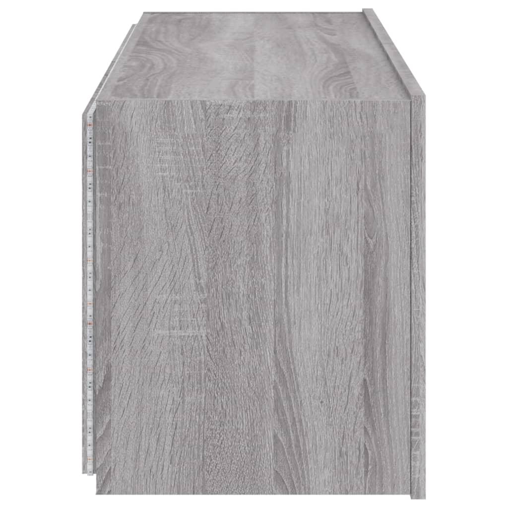 Tv-wandmeubels met LED 2 st 60x35x41 cm grijs sonoma eiken is nu te koop bij PeponiXL, paradijselijk wonen!