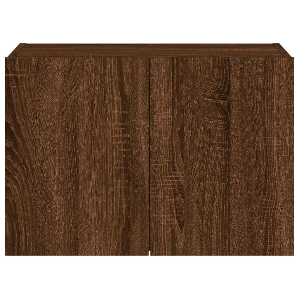 Tv-wandmeubel met LED-verlichting 60x35x41 cm bruin eikenkleur is nu te koop bij PeponiXL, paradijselijk wonen!