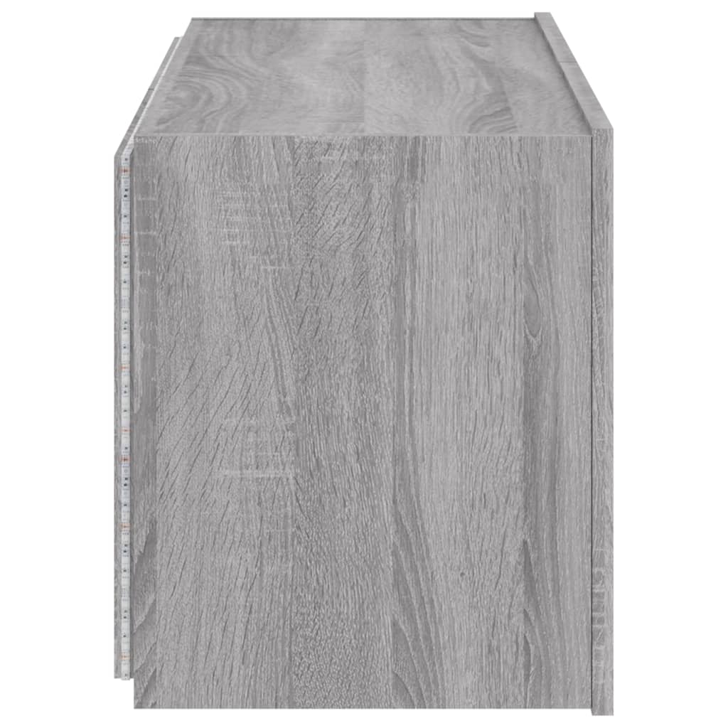 Tv-wandmeubel met LED-verlichting 80x35x41 cm grijs sonoma is nu te koop bij PeponiXL, paradijselijk wonen!