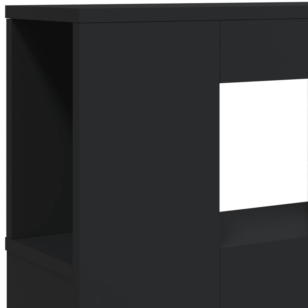 Hoofdeinde met LED 220x18,5x103,5 cm bewerkt hout zwart is nu te koop bij PeponiXL, paradijselijk wonen!