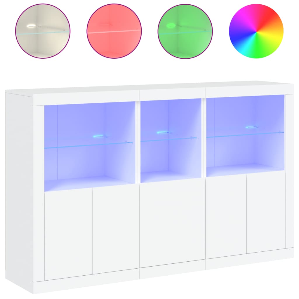 Dressoir met LED-verlichting 162x37x100 cm wit is nu te koop bij PeponiXL, paradijselijk wonen!