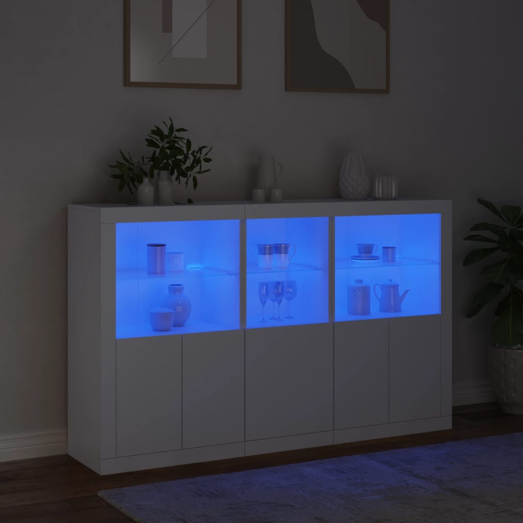 Dressoir met LED-verlichting 162x37x100 cm wit is nu te koop bij PeponiXL, paradijselijk wonen!