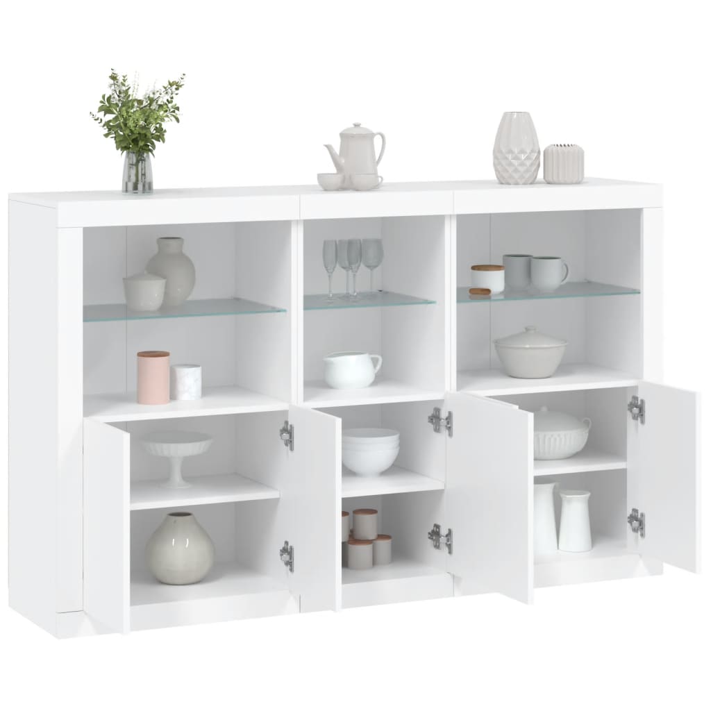 Dressoir met LED-verlichting 162x37x100 cm wit is nu te koop bij PeponiXL, paradijselijk wonen!