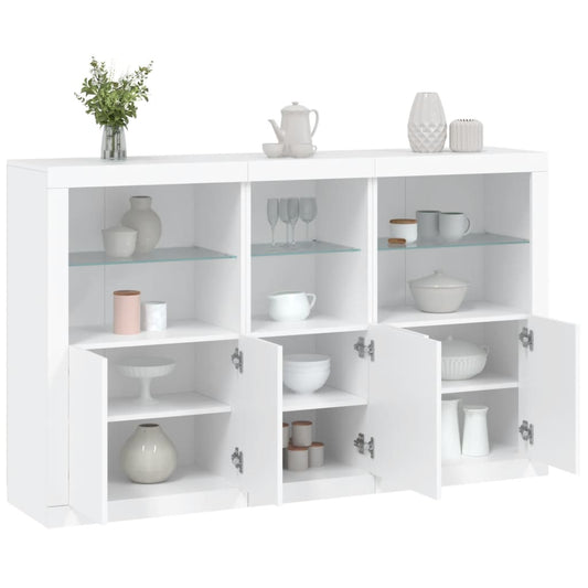 Dressoir met LED-verlichting 162x37x100 cm wit is nu te koop bij PeponiXL, paradijselijk wonen!