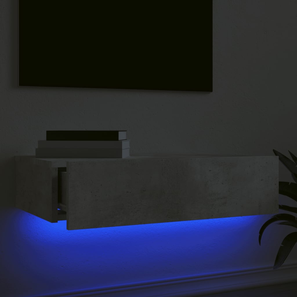Tv-meubel met LED-verlichting 60x35x15,5 cm betongrijs is nu te koop bij PeponiXL, paradijselijk wonen!