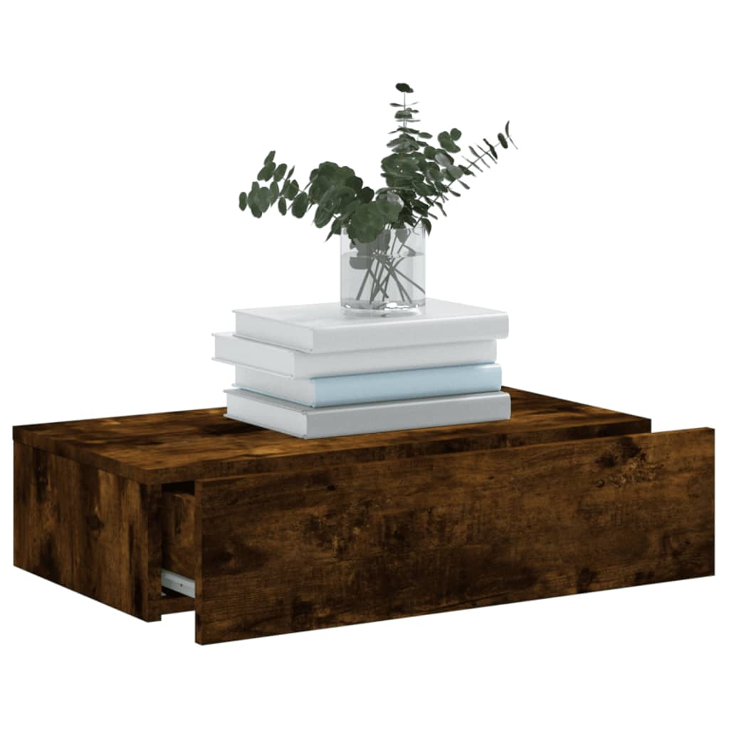 Tv-meubel met LED-verlichting 60x35x15,5 cm gerookt eikenkleur is nu te koop bij PeponiXL, paradijselijk wonen!