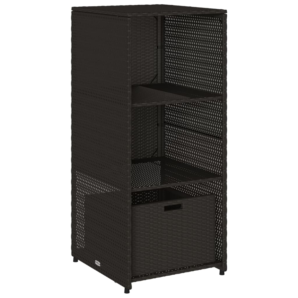 Tuinkast 50x55x115 cm poly rattan zwart is nu te koop bij PeponiXL, paradijselijk wonen!