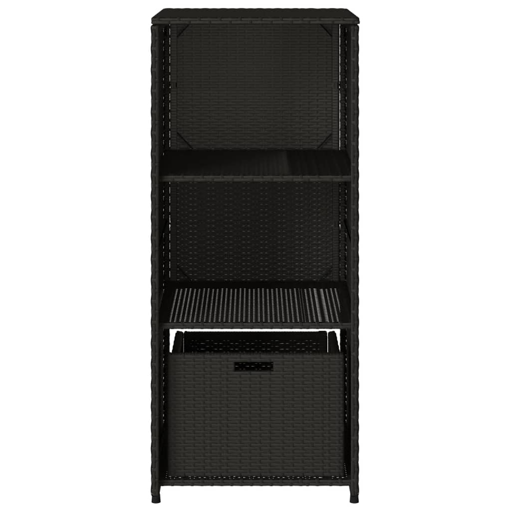 Tuinkast 50x55x115 cm poly rattan zwart is nu te koop bij PeponiXL, paradijselijk wonen!