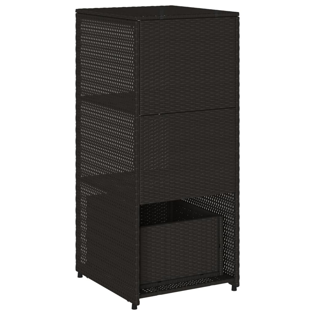 Tuinkast 50x55x115 cm poly rattan zwart is nu te koop bij PeponiXL, paradijselijk wonen!