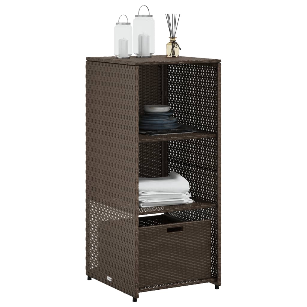Tuinkast 50x55x115 cm poly rattan bruin is nu te koop bij PeponiXL, paradijselijk wonen!