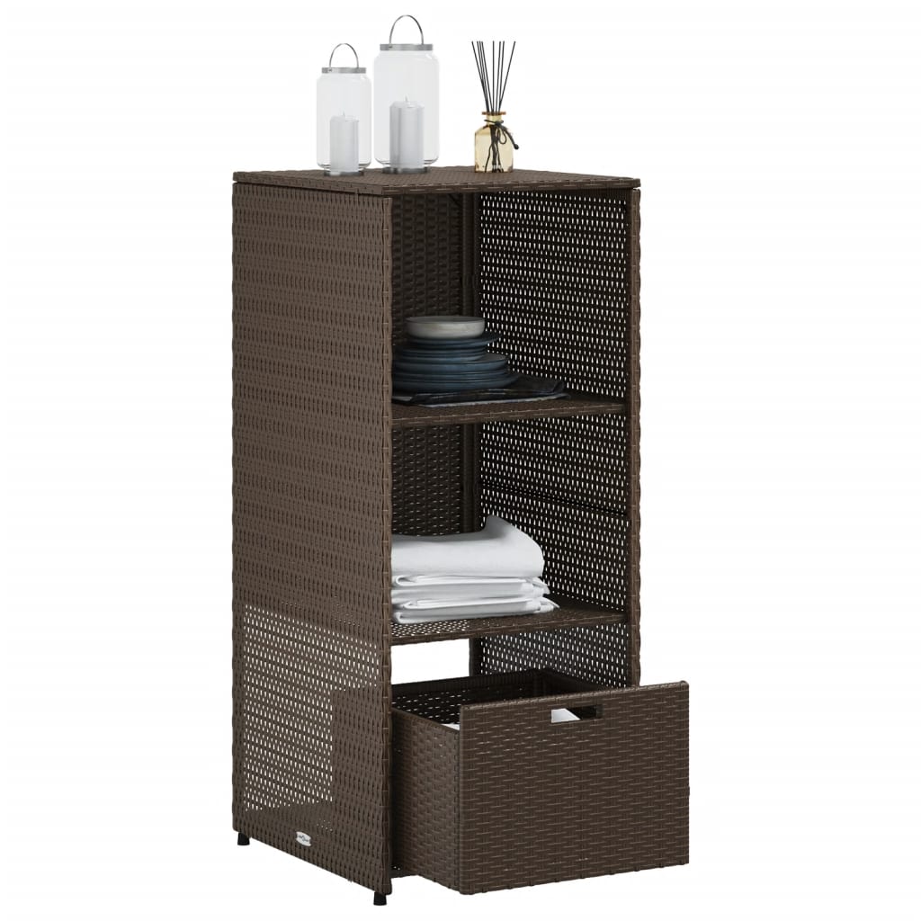 Tuinkast 50x55x115 cm poly rattan bruin is nu te koop bij PeponiXL, paradijselijk wonen!