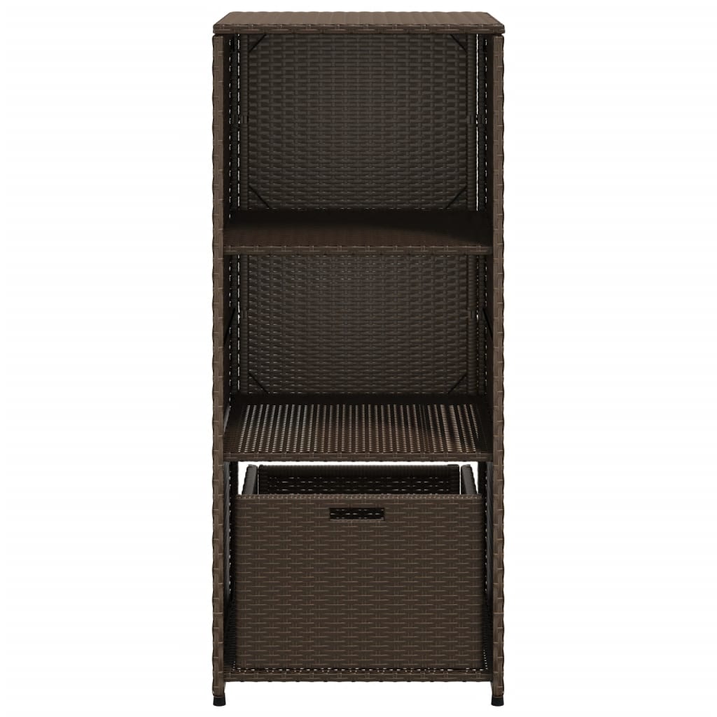 Tuinkast 50x55x115 cm poly rattan bruin is nu te koop bij PeponiXL, paradijselijk wonen!
