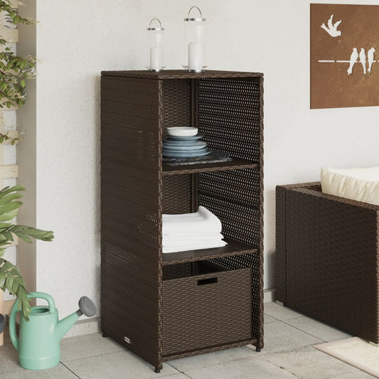 Tuinkast 50x55x115 cm poly rattan bruin is nu te koop bij PeponiXL, paradijselijk wonen!