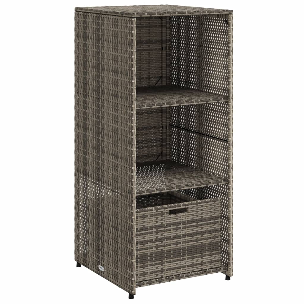 Tuinkast 50x55x115 cm poly rattan grijs is nu te koop bij PeponiXL, paradijselijk wonen!