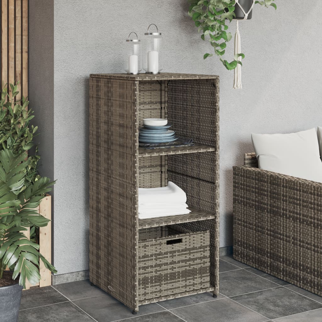 Tuinkast 50x55x115 cm poly rattan grijs is nu te koop bij PeponiXL, paradijselijk wonen!