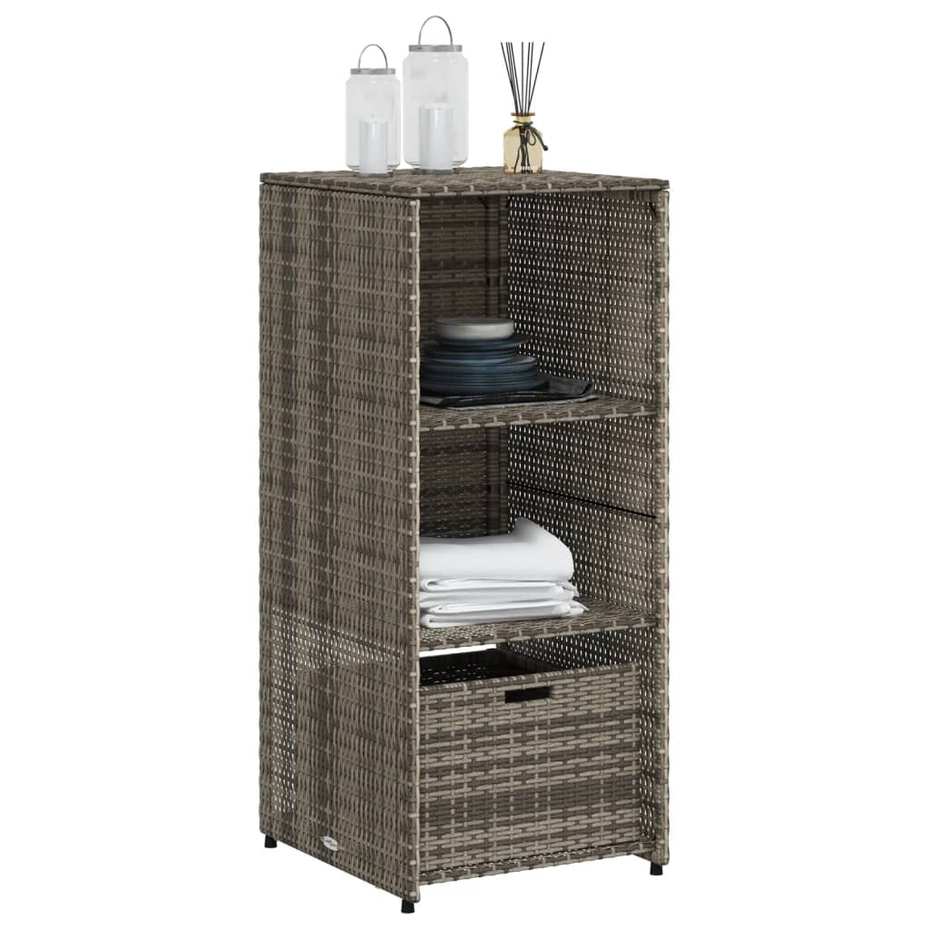 Tuinkast 50x55x115 cm poly rattan grijs is nu te koop bij PeponiXL, paradijselijk wonen!