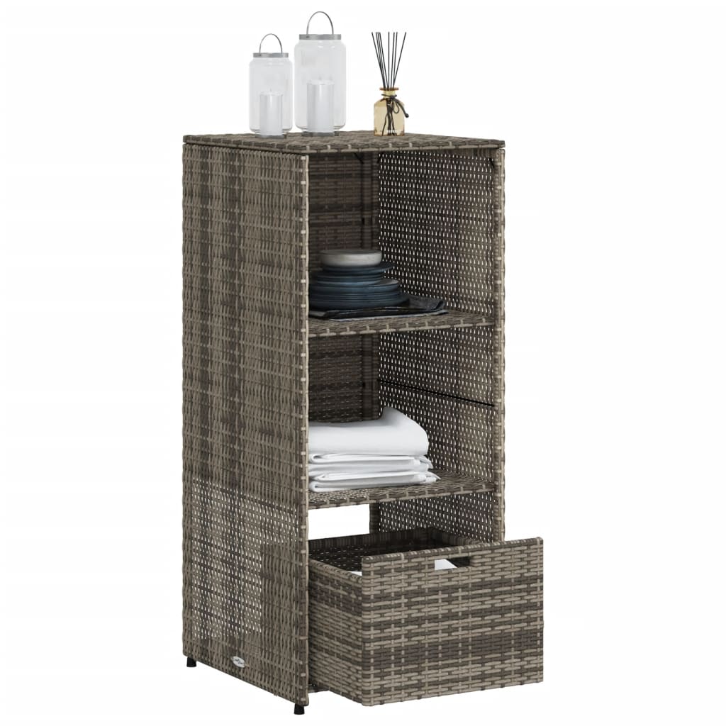 Tuinkast 50x55x115 cm poly rattan grijs is nu te koop bij PeponiXL, paradijselijk wonen!