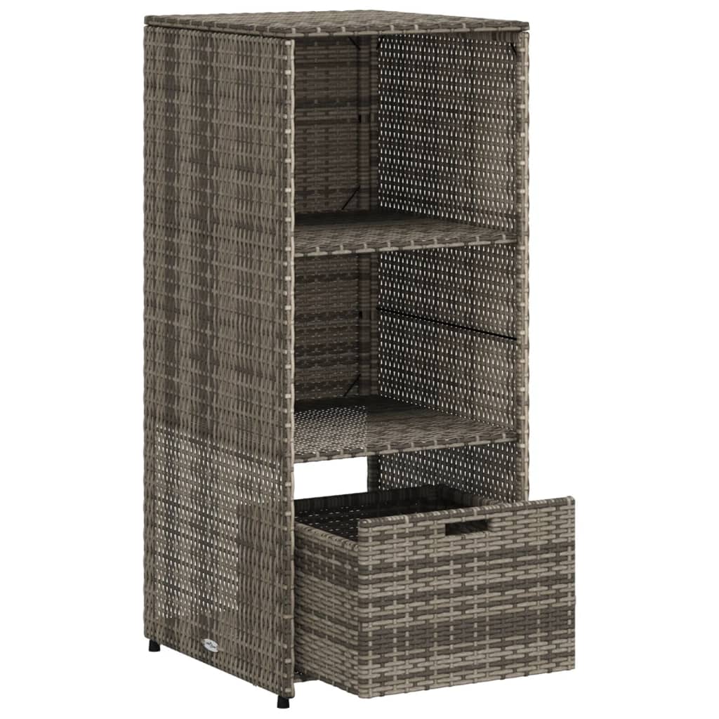 Tuinkast 50x55x115 cm poly rattan grijs is nu te koop bij PeponiXL, paradijselijk wonen!