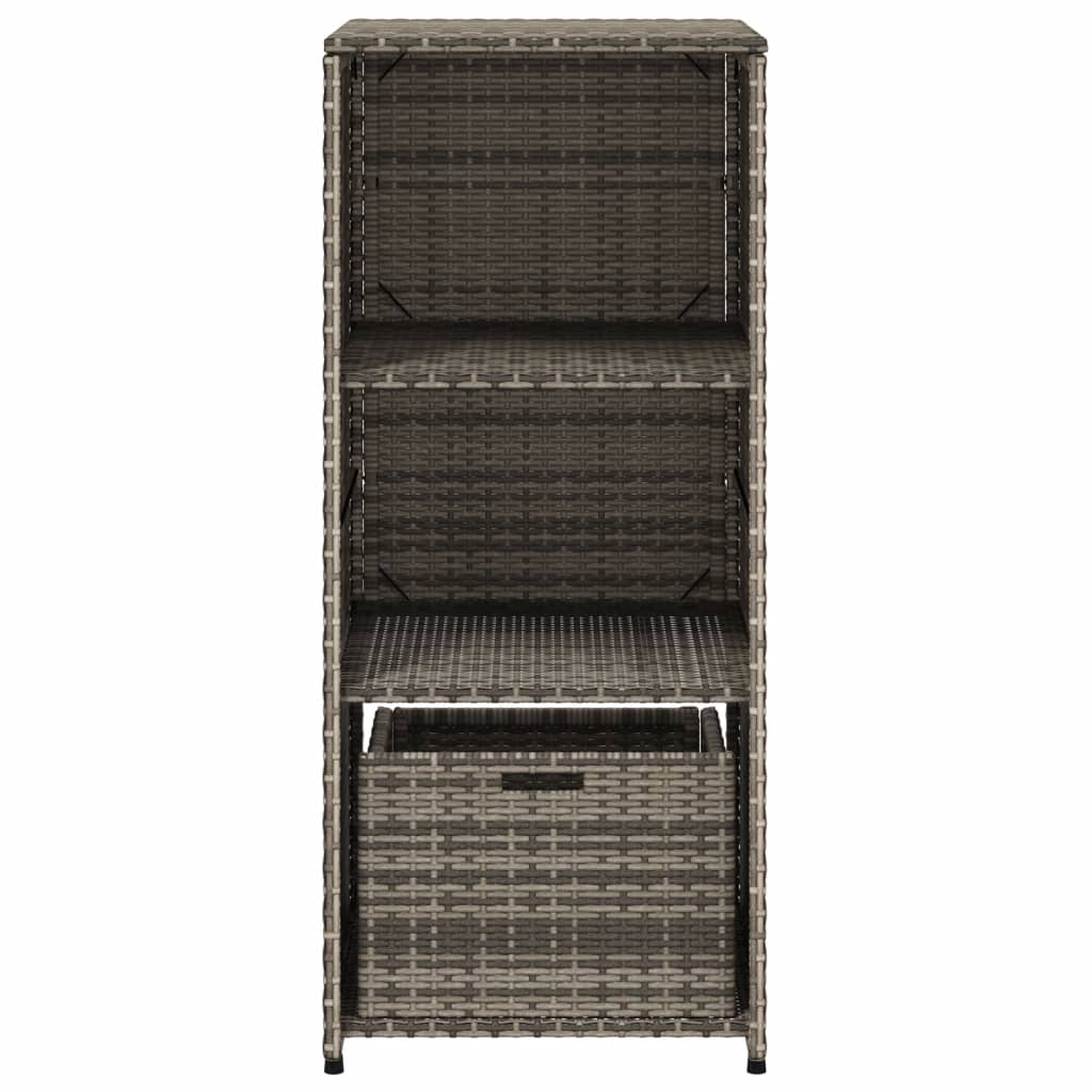 Tuinkast 50x55x115 cm poly rattan grijs is nu te koop bij PeponiXL, paradijselijk wonen!