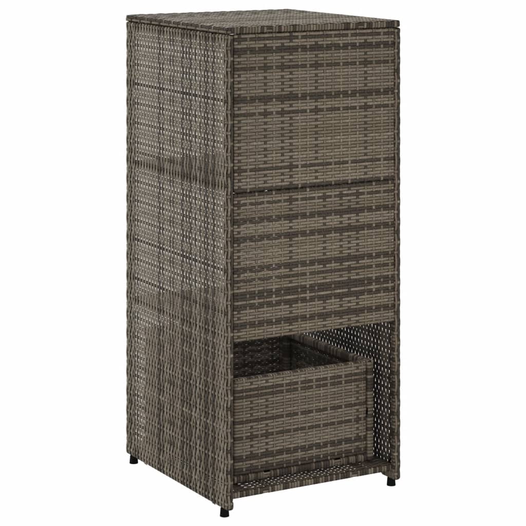 Tuinkast 50x55x115 cm poly rattan grijs is nu te koop bij PeponiXL, paradijselijk wonen!