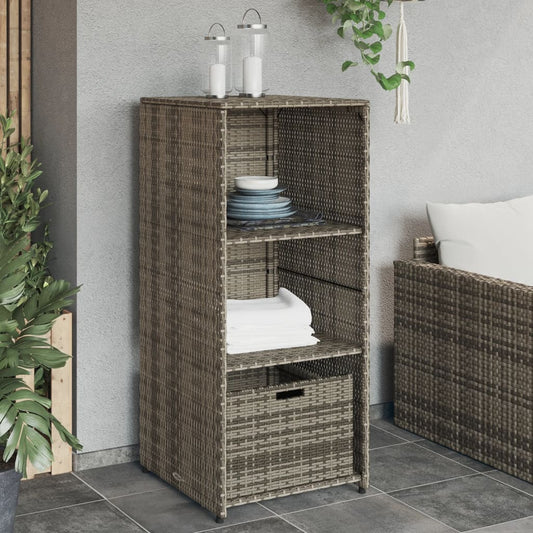 Tuinkast 50x55x115 cm poly rattan grijs is nu te koop bij PeponiXL, paradijselijk wonen!