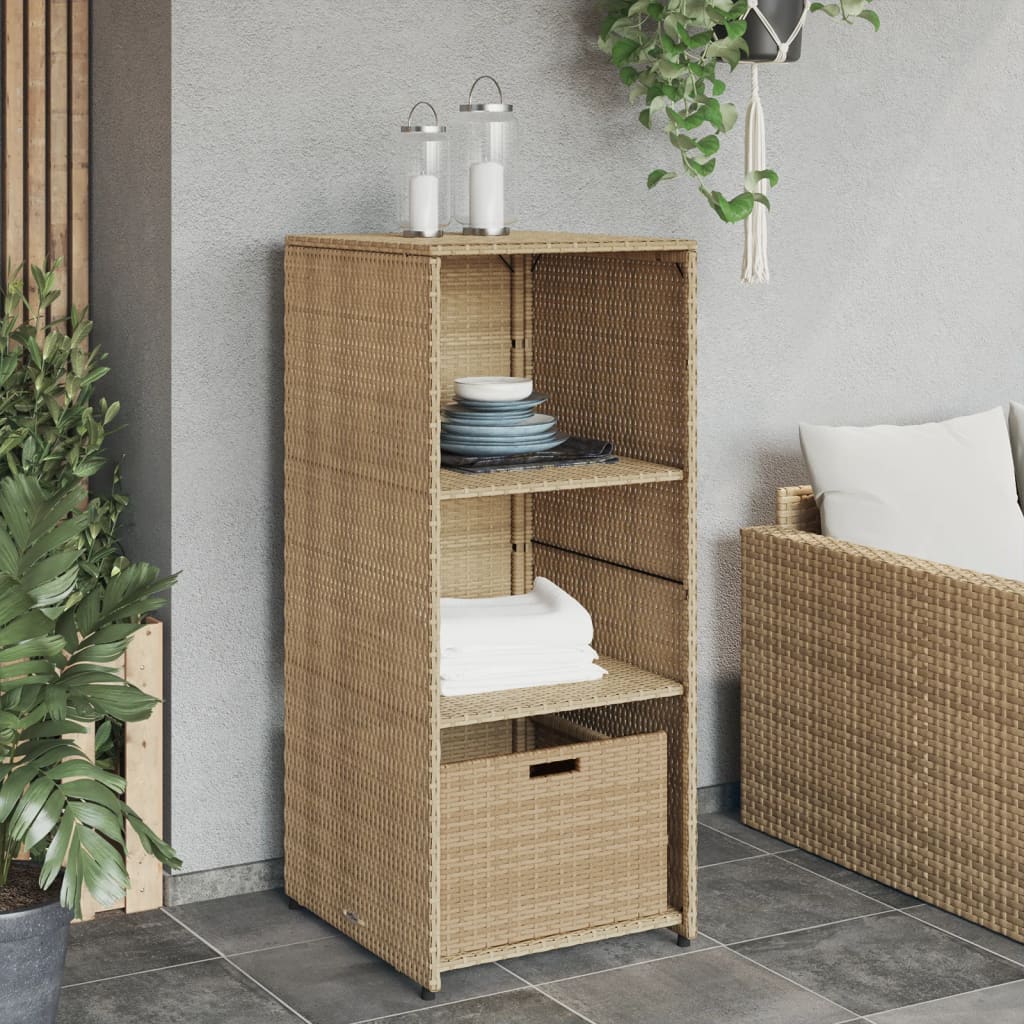 Tuinkast 50x55x115 cm poly rattan beige is nu te koop bij PeponiXL, paradijselijk wonen!