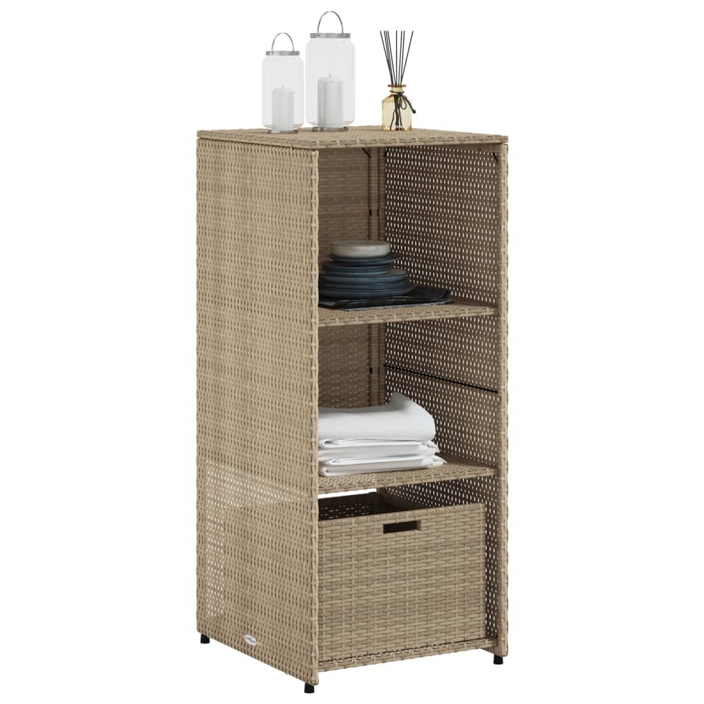 Tuinkast 50x55x115 cm poly rattan beige is nu te koop bij PeponiXL, paradijselijk wonen!