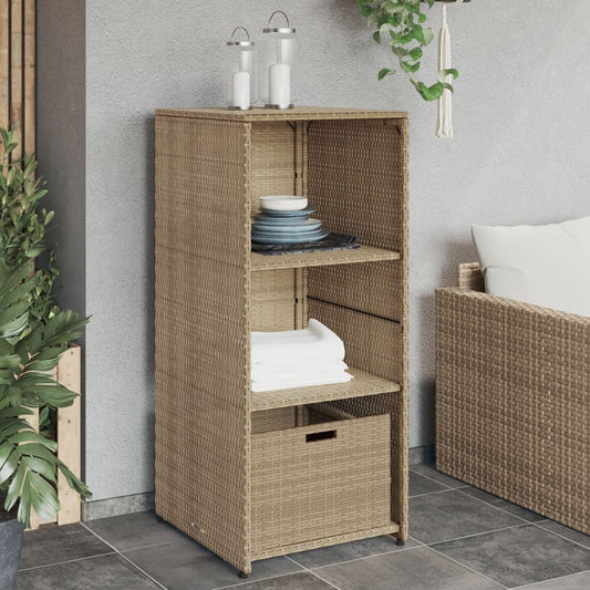 Tuinkast 50x55x115 cm poly rattan beige is nu te koop bij PeponiXL, paradijselijk wonen!