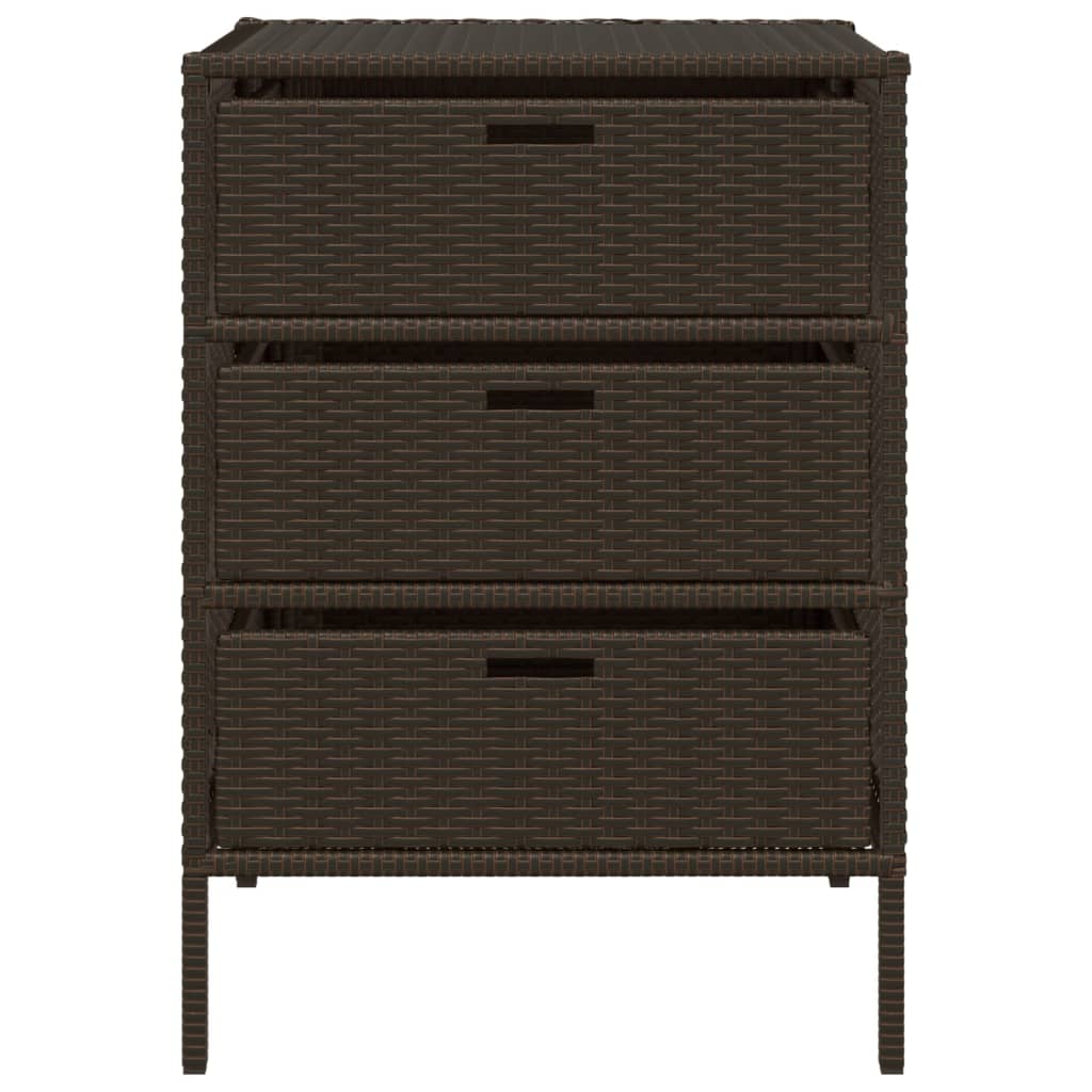 Tuinkast 55x59x80 cm poly rattan bruin is nu te koop bij PeponiXL, paradijselijk wonen!