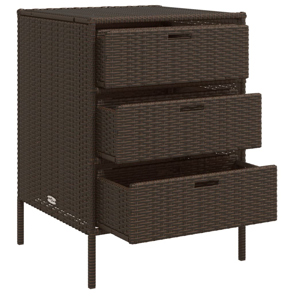 Tuinkast 55x59x80 cm poly rattan bruin is nu te koop bij PeponiXL, paradijselijk wonen!