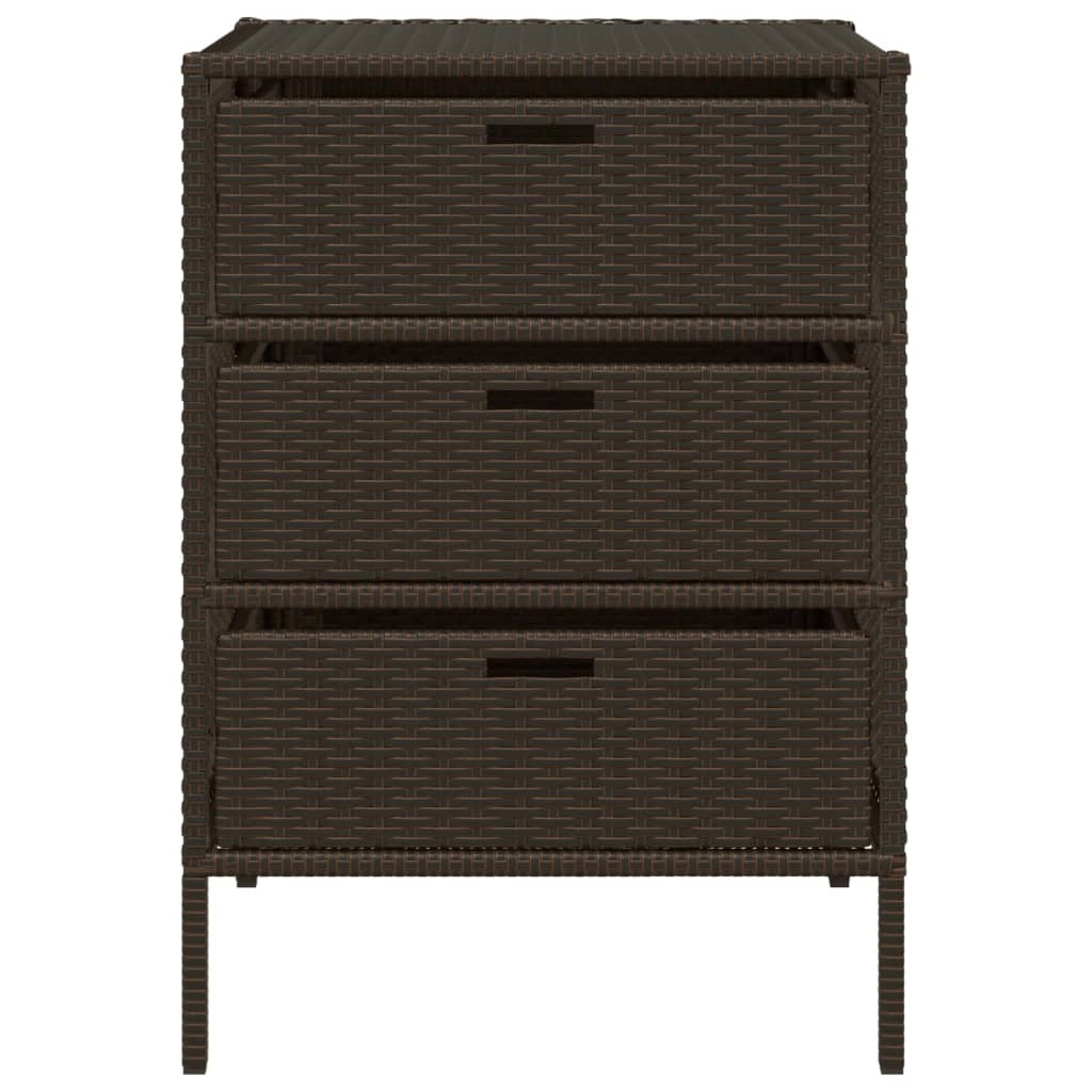 Tuinkast 55x59x80 cm poly rattan bruin is nu te koop bij PeponiXL, paradijselijk wonen!