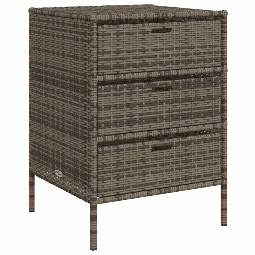Tuinkast 55x59x80 cm poly rattan grijs is nu te koop bij PeponiXL, paradijselijk wonen!